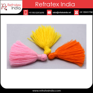Flecos de algodón hechos a mano, mini borlas pequeñas, tripple, proveedor y fabricación por refracatex, India, 2cm - Product Image 5