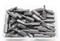Embouts de tournevis Torx de sécurité magnétiques de 25 mm T20 avec tige hexagonale de 1/4 pouce, en acier de qualité industrielle, finition chromée, pour la réparation