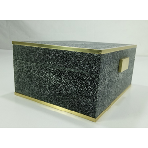 DAPHOCO Vietnam Origin 0.24x0.19x0.1 Brass Border Lock MDF Shagreen Velvet Faux Shagreen Resin Jewellery <b>Box</b> Liner <b>Gift</b> <b>Box</b> - Product Image 3