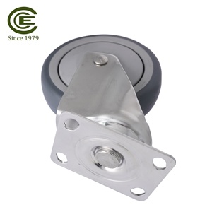 5 Inch Không Gỉ Dolly Cao Su Xe Đẩy Caster Xoay Bánh Xe Heavy Duty - Product Image 5