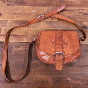 70s Brown Genuine Leather Bag / Women Boho Bohemian Bag / Hippy Bag / Vintage Bag / Shoulder Bag / Brown Real Leather Bag / Smal - Product Image 1