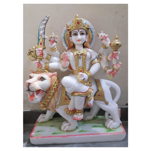 Handmade Fine Marble Durga Ma Goddess Statues - Product Image 1