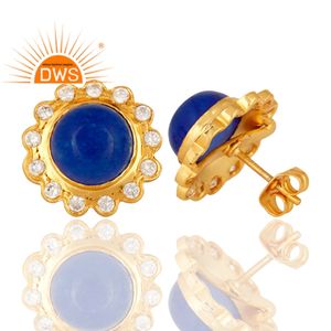 Pendientes Colgantes de Aventurina Azul Natural y Circonita Cúbica, Última Moda 2026, para Mujer, Fabricante de Joyería - Product Image 3