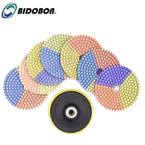 4Inch 3 Màu Kim Cương Ướ<span class=keywords><strong>t</strong></span> Đánh Bóng Pads Đối Với Đá Granite Marble Quartz Thiế<span class=keywords><strong>t</strong></span> Kế Đá - Product Image 3