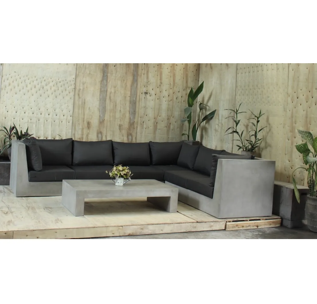 Sofa Couch tisch Sofa Ende Beistell tisch Kreuz Metall Modern Schwarz GRC Leicht beton möbel Outdoor Garten Home Deco