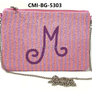 2024 personnalisé graine perlée femmes à la main pochette haute qualité toile doublure deux poignées/sac à main fête soirée chaîne broderie - Product Image 1