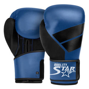 Gants de boxe élégants bleus et noirs pour adultes faits sur mesure pour la pratique du poinçonnage fabriqués au Pakistan pour les arts martiaux - Product Image 1