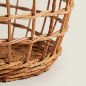 Panier suspendu en rotin naturel au design élégant, panier de rangement rond en rotin pour la décoration de la maison - Product Image 3