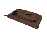 Dompet Kulit Asli Coklat Berkualitas Premium Buatan Tangan Desainer, RFID, Panjang, Vintage, untuk Ponsel, Bisnis, Dapat Disesuaikan, Dipersonalisasi