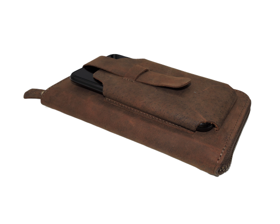 Handmade Designer Genuine Premium Quality Brown Leather RFID Long Vintage Business Mobile Phone Pocket Customised Personalised