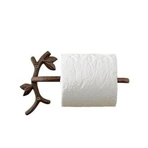 Porte-rouleau de papier toilette au design moderne en fonte de couleur marron, à prix abordables - Product Image 3