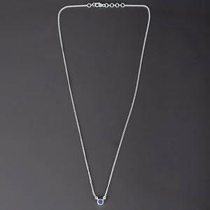 Collier Pendentif Luxe Simple en Argent Sterling 925 avec Tanzanite Naturelle Ronde Tendance pour Femmes et Filles – Bijoux de Mariage - Product Image 5
