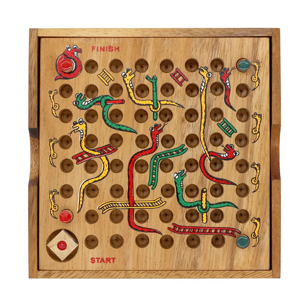 Jeux classiques en bois serpent et échelle jouets pour enfants 2023 puzzle jouets promotionnels en bois de qualité supérieure