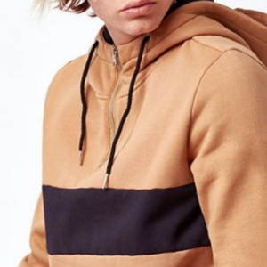 Nouvelle Mode Personnalisé Hommes Trimestre Zip Pull À Capuche - Product Image 2