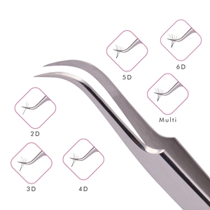 Stainless Steel Eyelash Extension Wide Curved Tip Tweezer Private Label, Heavy Duty Stainless Steel Eyelash Extension Tweezer - Product Image 4