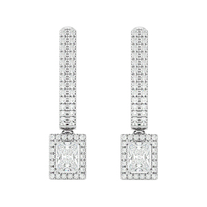 Venta caliente 14K Oro Blanco Solitario Diamante Pendientes Diseño de lujo Precio razonable - Product Image 1