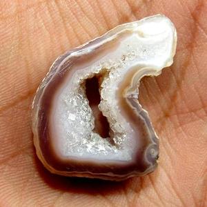 Agate à bandes Druzy tranche feuille forme pierre précieuse en vrac poli plaine Cabochon fabrication de bijoux naturel incroyable qualité - Product Image 5