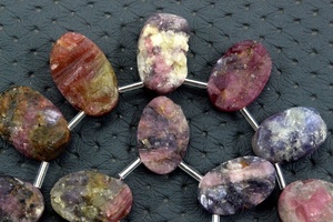 Haute qualité 18 pièces naturel Multi Tourmaline haut côté perceuse non traité rugueux forme ovale pierres précieuses en vrac pour la fabrication de bijoux - Product Image 3