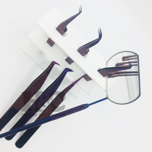 Pince à épiler d'extension de cils Plasma violet poignée de coupe de diamant durable pince à épiler en acier inoxydable Logo personnalisé pince à épiler vison - Product Image 5