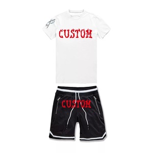 Ensemble T-shirt et short pour homme de haute qualité avec logo personnalisé par sublimation, 100% polyester coton, écologique et respirant, pour usage extérieur - Product Image 2