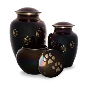 Urna para cenizas de mascotas Urnas con estampado de pata para animales Tamaño de metal Personalizado Precio al por mayor Suministros funerarios Urna Cremación para animales - Product Image 4