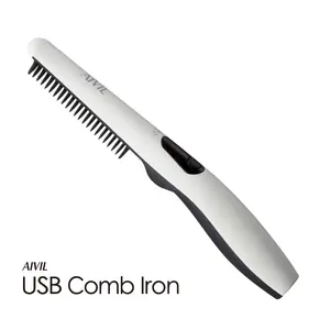 USB COMB LIGHT HAIR IRON Create Volume up Curl Straight Design Hair Arrangement