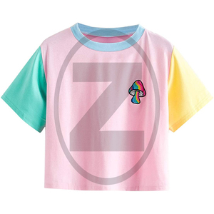 Hot selling blank round neck women crop <b>top</b> t shirt - Product Image 1