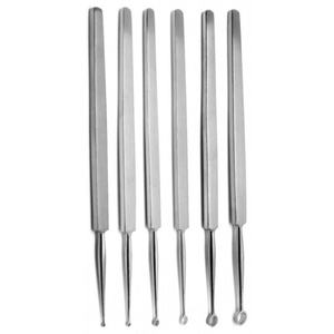 ชุดเครื่องมือขูดผิวหนังสเตนเลสสตีลแบบใช้มือ ชุด 6 ชิ้น พร้อมตะขอเกี่ยวผิวหนัง - Product Image 2