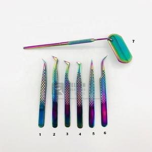 Pince à cils personnalisée professionnelle de haute qualité droite pointue arc-en-ciel Multi Plasma Volume durable en acier inoxydable - Product Image 2