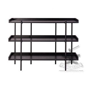 Estante pequeño de madera de nogal y hierro para libros, muebles versátiles para el hogar para oficina, comedor, cocina y almacenamiento de apartamentos - Product Image 2