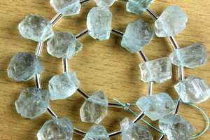 Pierres précieuses naturelles brutes en aigue-marine, 20 pièces, forme inégale, fabrication de bijoux rugueux, Collection de pierres bleues, coupe de Style - Product Image 4