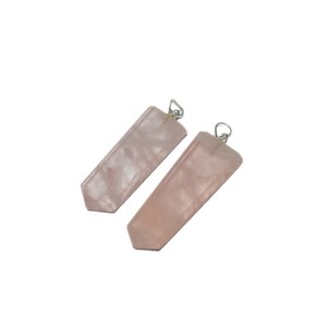 Piedra Natural de cuarzo rosa de lápiz en forma de colgantes | Comprar cristal lápiz colgantes - Product Image 1