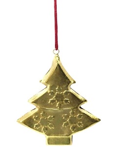 Arbre de noël en fer et métal doré, 3 flocons de neige, ornement suspendu, décoration de maison, nouvelle collection - Product Image 1