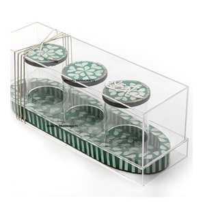 Plateau de service pour décor EID, artisanal luxueux en nacre blanche, boîte cadeau, plateaux de stockage des aliments pour le RAMADAN - Product Image 2