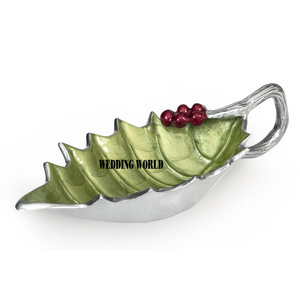 ถาดเสิร์ฟรูปใบไม้สำหรับตกแต่งโรงแรมถาดโลหะแนววินเทจสำหรับตกแต่งโรงแรม - Product Image 6