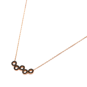 สร้อยคอหินเพทายสีดำกลวงเสน่ห์ของเครื่องประดับเงิน925ตุรกี - Product Image 3