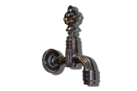 Robinet de hammam antique ottoman traditionnel à trou unique et poignée unique, finition noircie - Laiton de haute qualité pour lavabo de salle de bain et cuisine |