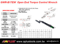 Llave de Impacto Neumática de Boca Abierta APLUS GWR-B17EW con Control de Torque, 230 RPM, 15 NM, Verde, Certificación ISO9001, 1 Año de Garantía, Hecho en Taiwán