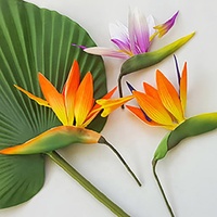 Buatan tangan Sunne tropis burung Hawaii dari surga bunga busa dengan pola warna khusus 5x12cm kepala bunga dan Earpiece