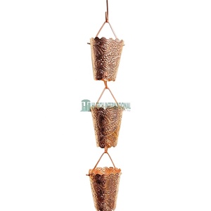 Cadena de lluvia de cobre puro para exteriores, cadena de lluvia de gran tamaño, con apariencia martillada - Product Image 2