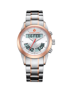 Montre Alazan Islamique Alasr Musulmane avec Heure de l'Adhan, Boussole Qibla Automatique en Acier Inoxydable, Étanche, Horloge LED LCD avec Affichage de la <span class=keywords><strong>Kaaba</strong></span> - Product Image 4