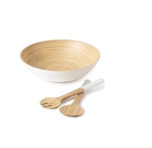 Bol à salade imprimé et en bois Design personnalisé avec cuillère à fourchette à salade pour la maison Hotel & Restaurant à Offre Spéciale - Product Image 4