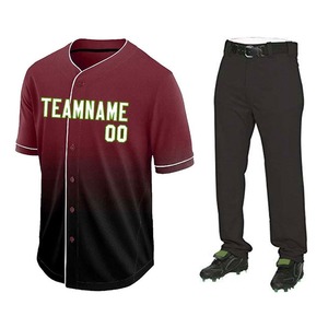Maillots de baseball 2024 personnalisés imprimés par transfert thermique pour hommes, ensembles de vêtements de sport respirants OEM pour adultes et en cuir - Product Image 1