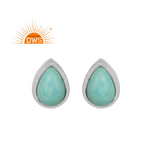Arizona <b>Turquoise</b> Gemstone <b>Earrings</b> Sterling Silver Pear Shaped <b>Stud</b> <b>Earrings</b> Supplier Classic Collection - Product Image 1