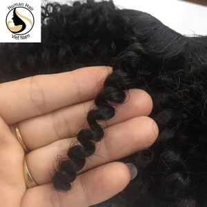 Vente chaude 100% non transformé cuticule aligné vierge vietnamien cheveux armure faisceaux lâche vague profonde bouclés du Vietnam - Product Image 2
