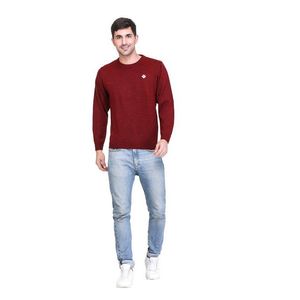 Pull à col rond pour hommes, tricot de bonne qualité avec motif, - Product Image 4