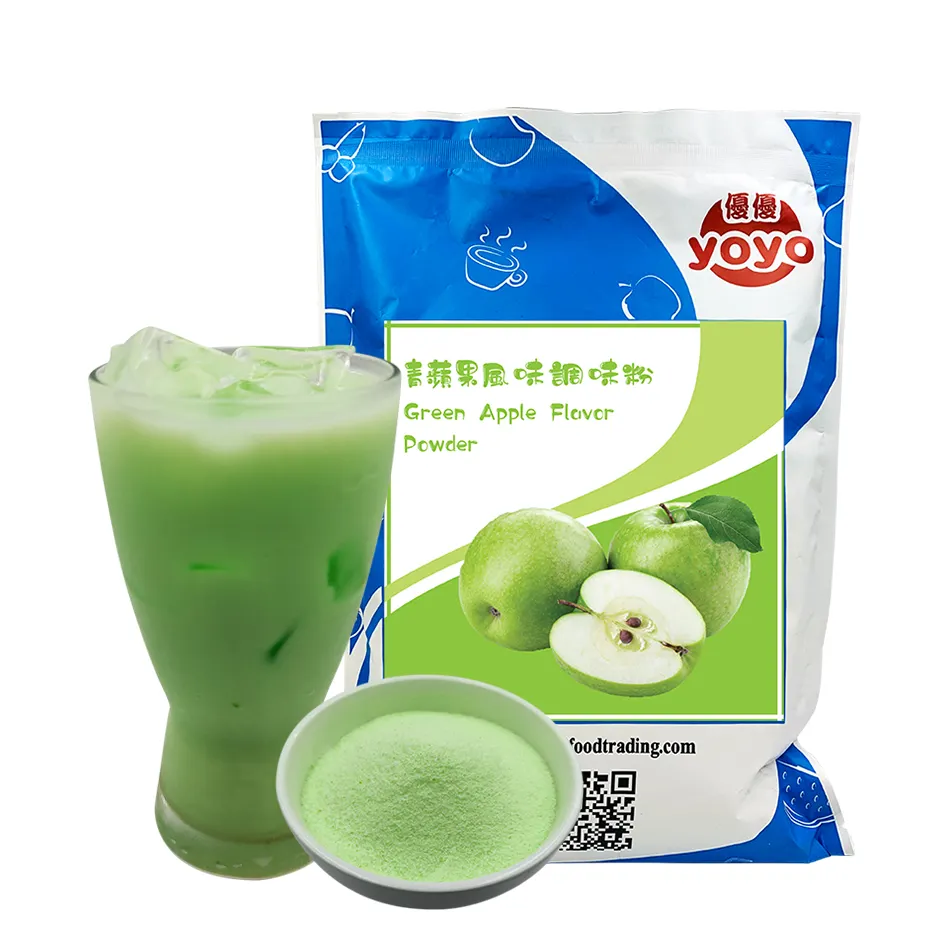 Taiwan Milk Tea Powder Fruit Powder Green Apple Fruit Flavor Milk Tea Beverage Powder Taiwan