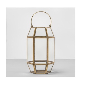 Linterna de vela de metal y vidrio de diseño personalizado superior, exportador al por mayor, linterna de metal y vidrio decorativa de diseño hecho a mano - Product Image 1