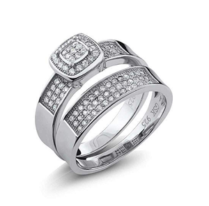 1.00 TCW Real Round Diamond Bridal Engagement <b>Ring</b> <b>Set</b> for Women | Matching Wedding Band Fine Jewelry Wholesale Luxury Gift - Product Image 1