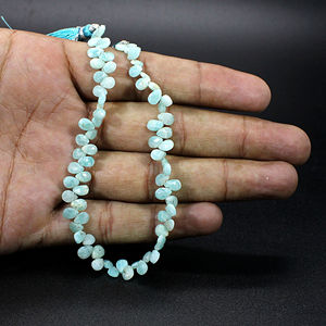 Amazonite naturelle 6x4mm Poire verte Briolette perles coupées 8 pouces brin perles de pierres précieuses - Product Image 6